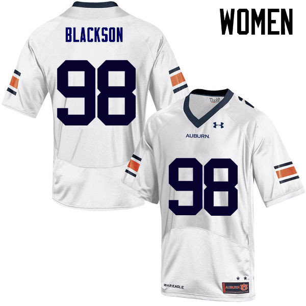 Women Auburn Tigers #98 Angelo Blackson College Football Jerseys Sale-White - Click Image to Close